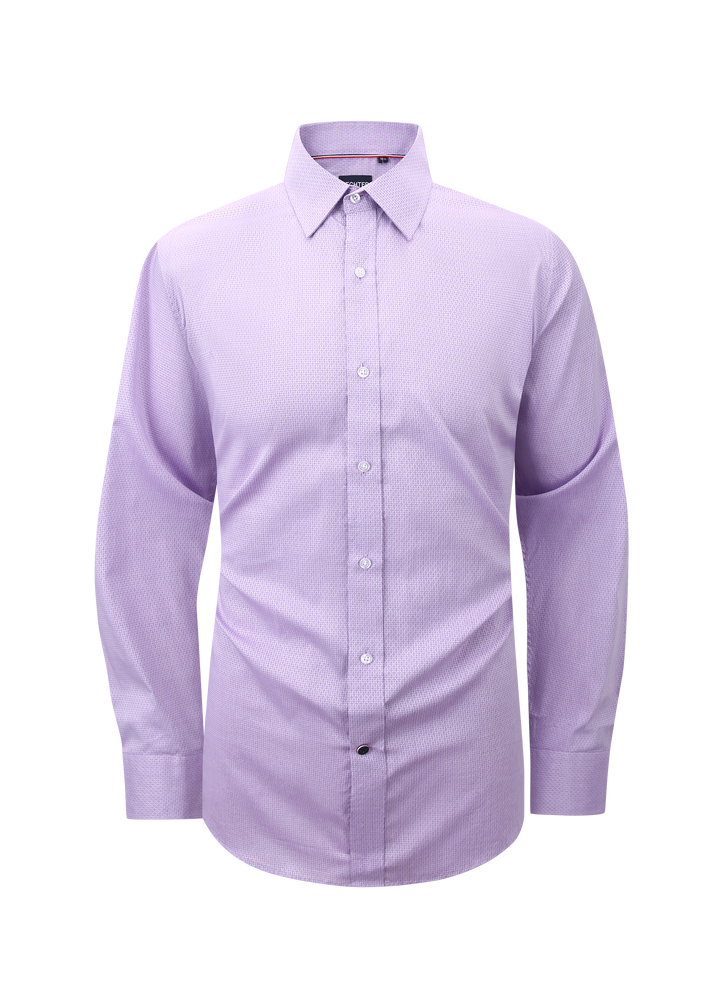 Hechter Paris Purple Plaid Slim Fit Dress Shirt