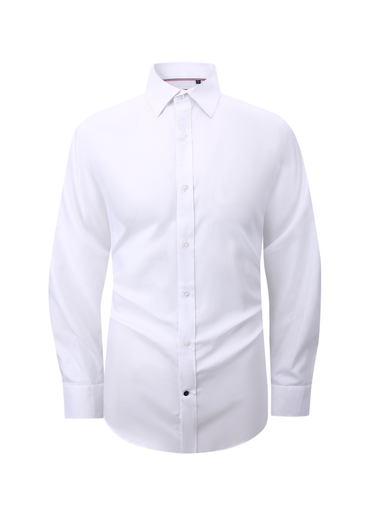 Hechter Paris White Texture Slim Fit Dress Shirt
