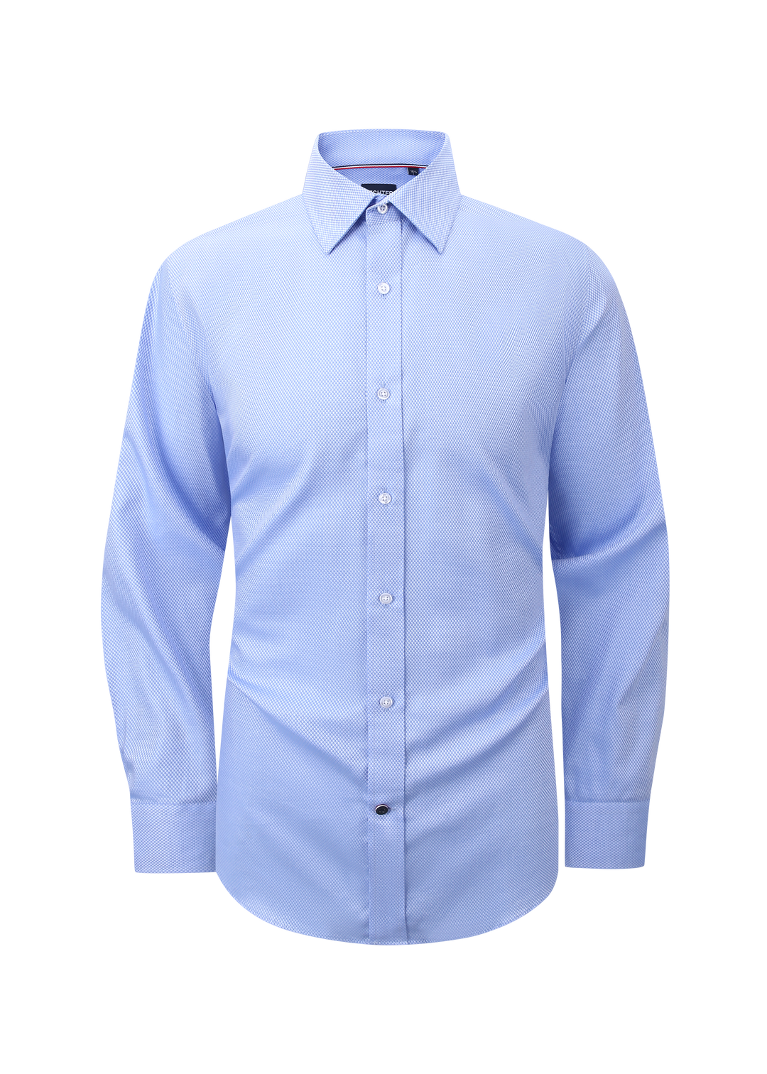 Hechter Paris Blue Plaid Slim Fit Dress Shirt