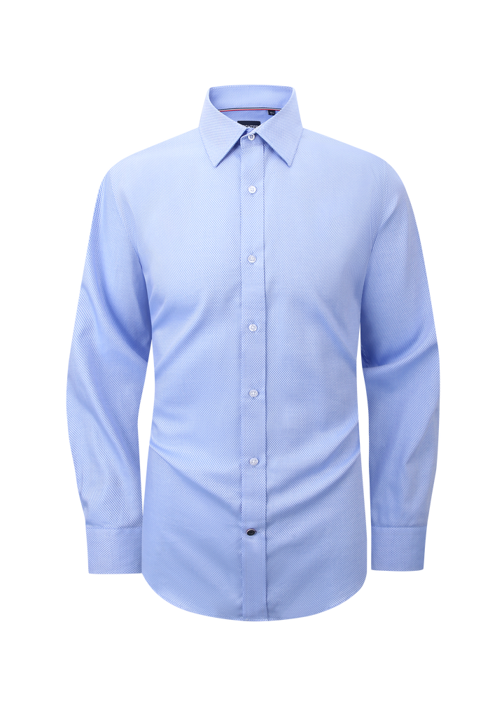 Hechter Paris Blue Plaid Slim Fit Dress Shirt