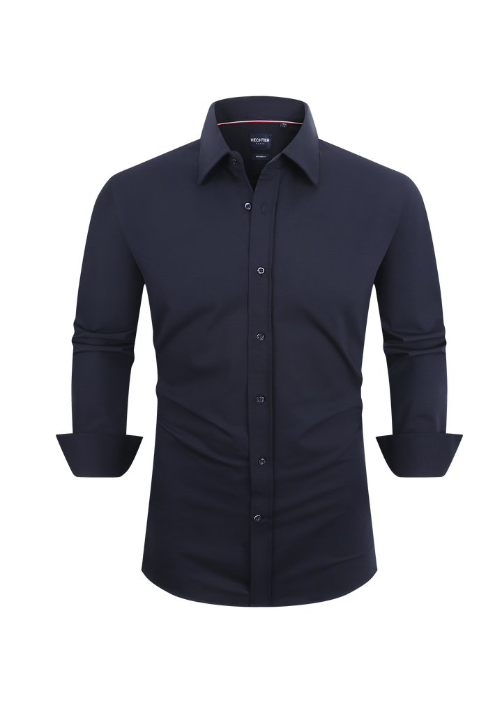 Hechter Paris Grey Plaid Slim Fit Dress Shirt