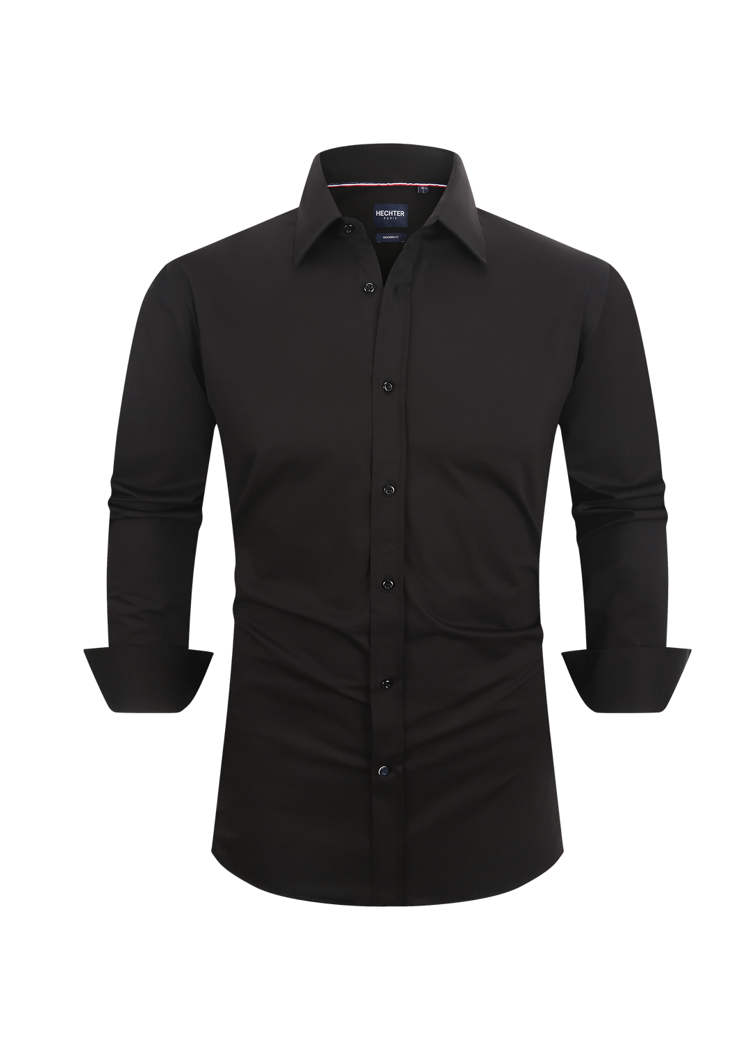 Hechter Paris Grey Plaid Slim Fit Dress Shirt