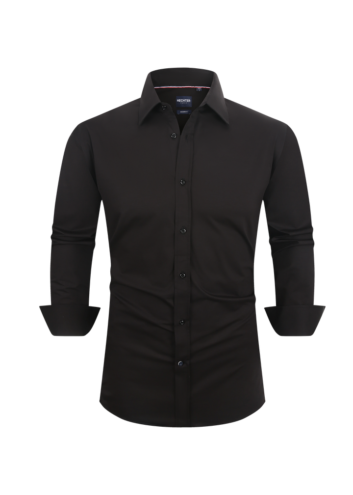 Hechter Paris Grey Plaid Slim Fit Dress Shirt