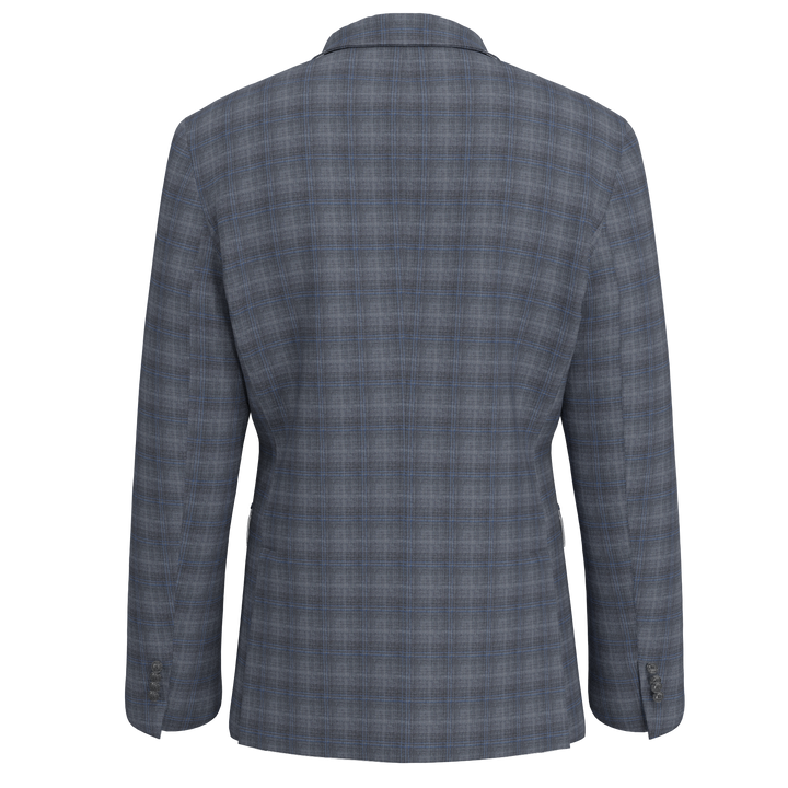 Hechter Paris Grey Plaid Modern Fit Wool Suit