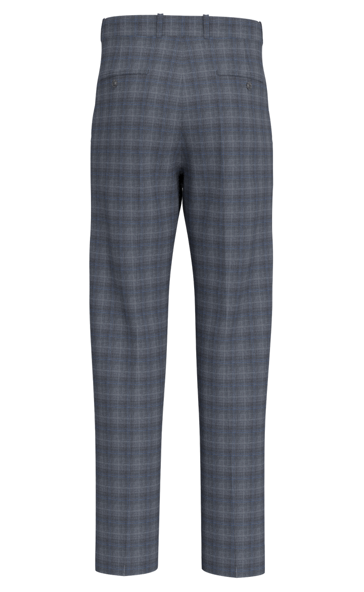 Hechter Paris Grey Plaid Modern Fit Wool Suit
