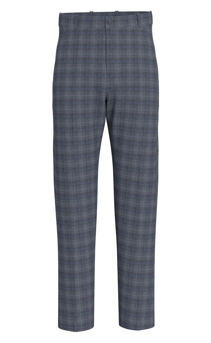 Hechter Paris Grey Plaid Modern Fit Wool Suit