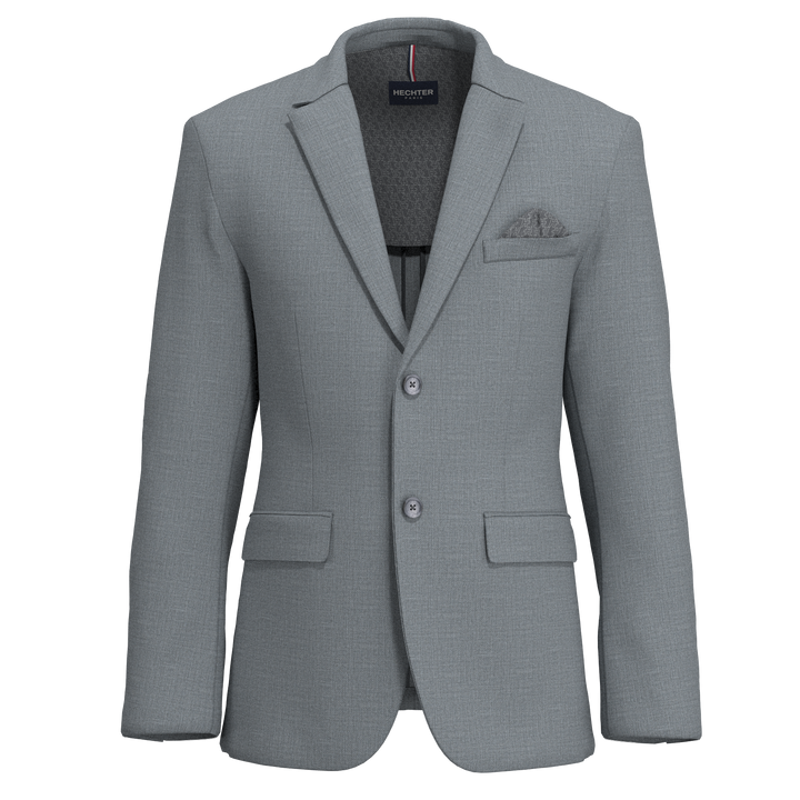 Hechter Paris Grey Texture Modern Fit Wool Suit