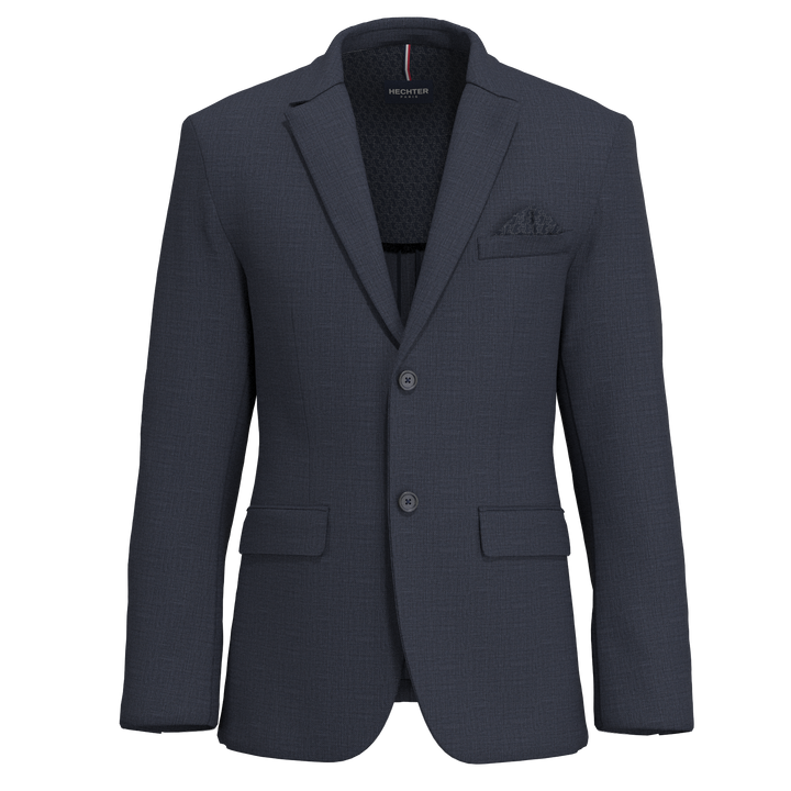 Hechter Paris Navy Texture Modern Fit Wool Suit