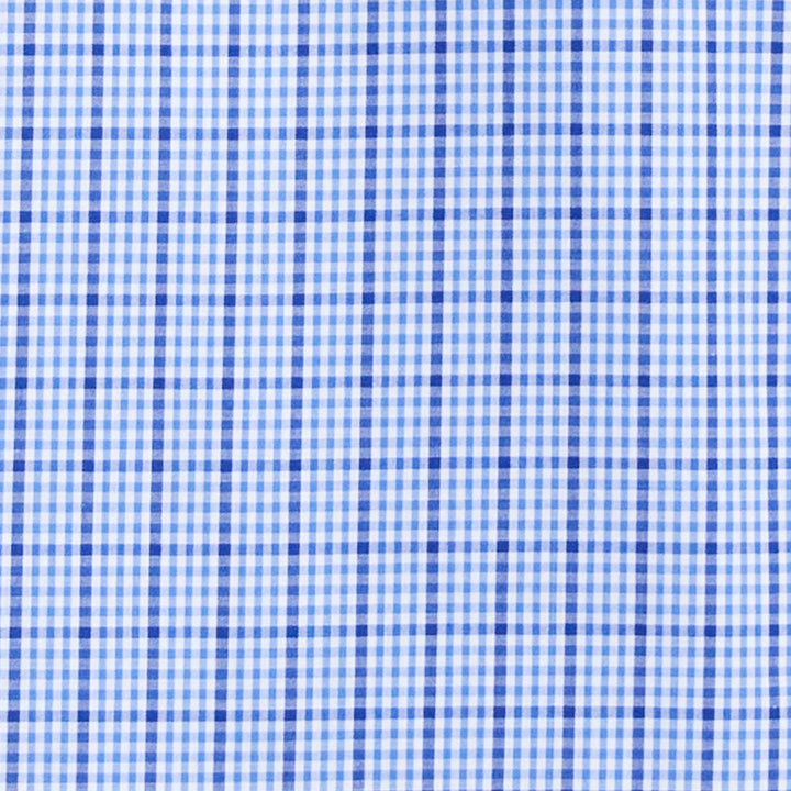 Duchamp London Blue Mini Check Dress Shirt