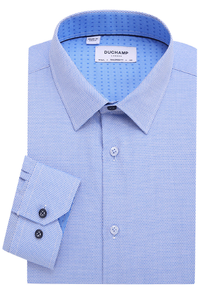 Duchamp London Blue Neat Dress Shirt