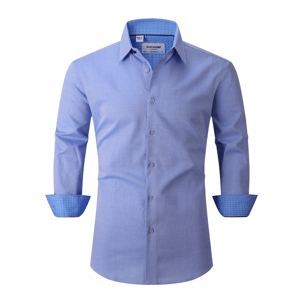 Duchamp London Blue Neat Dress Shirt