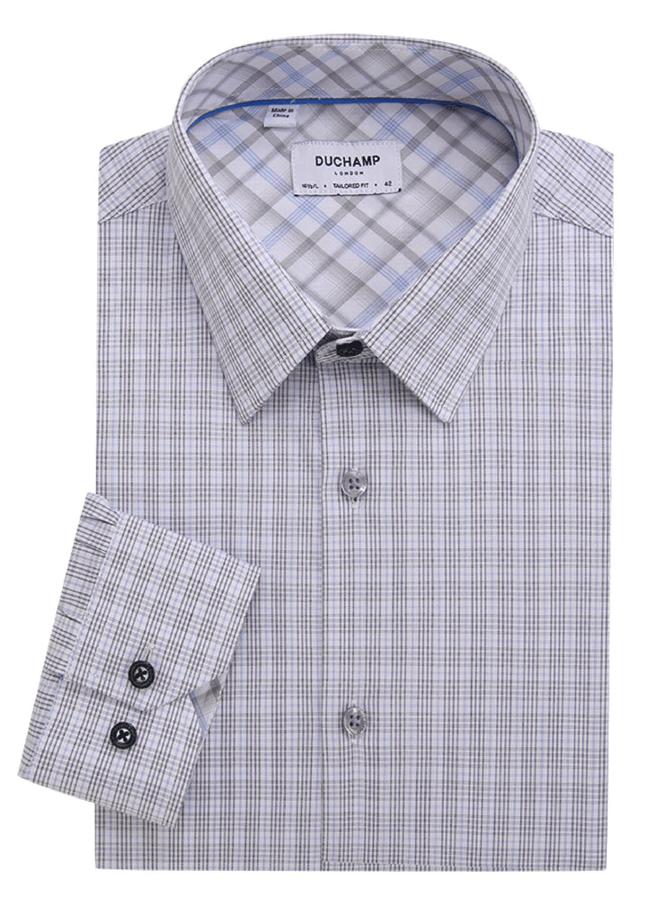 Duchamp London Black Check Dress Shirt