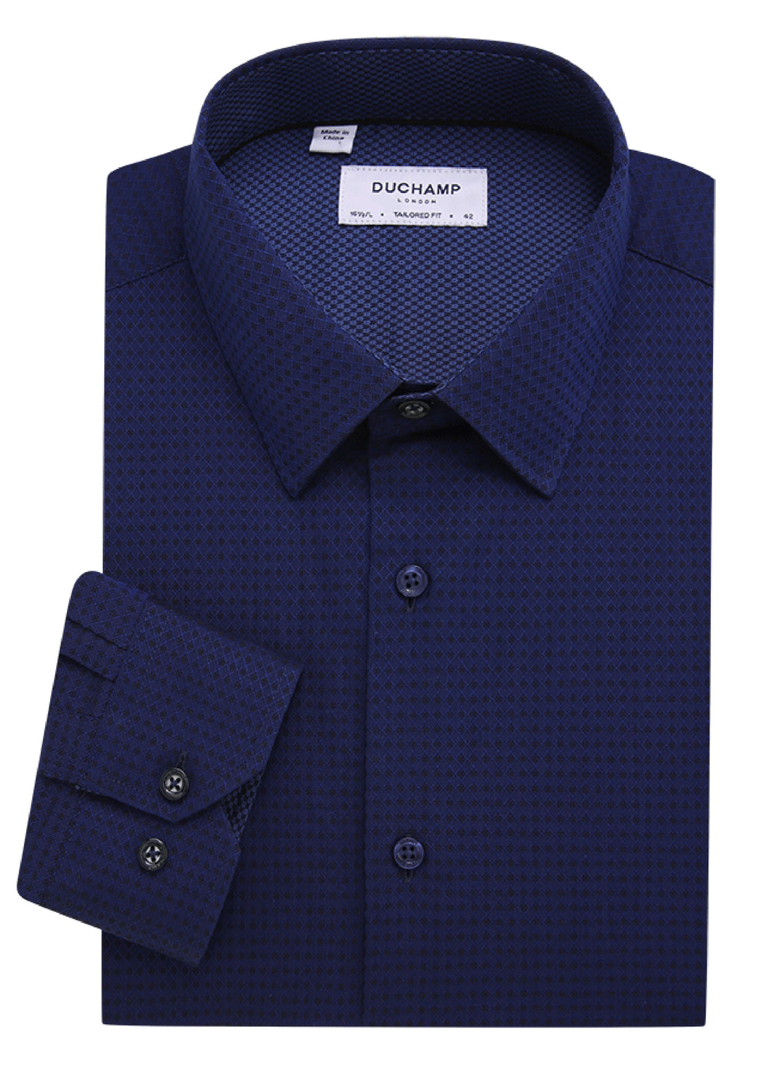 Duchamp London Solid Geo Dress Shirt