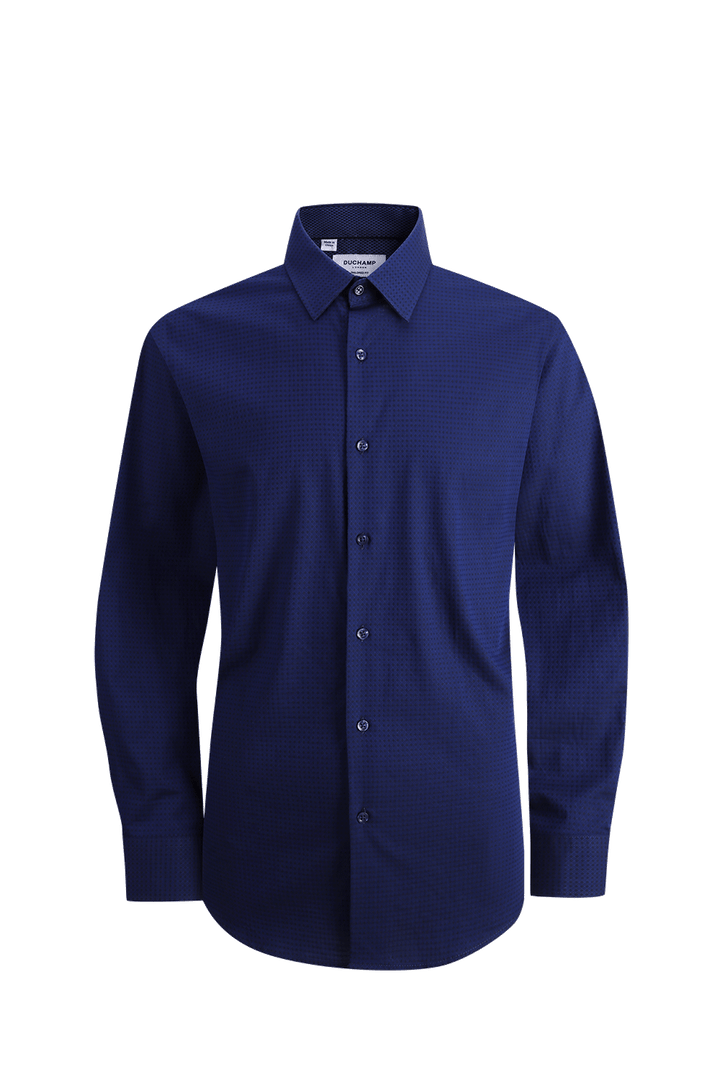 Duchamp London Solid Geo Dress Shirt