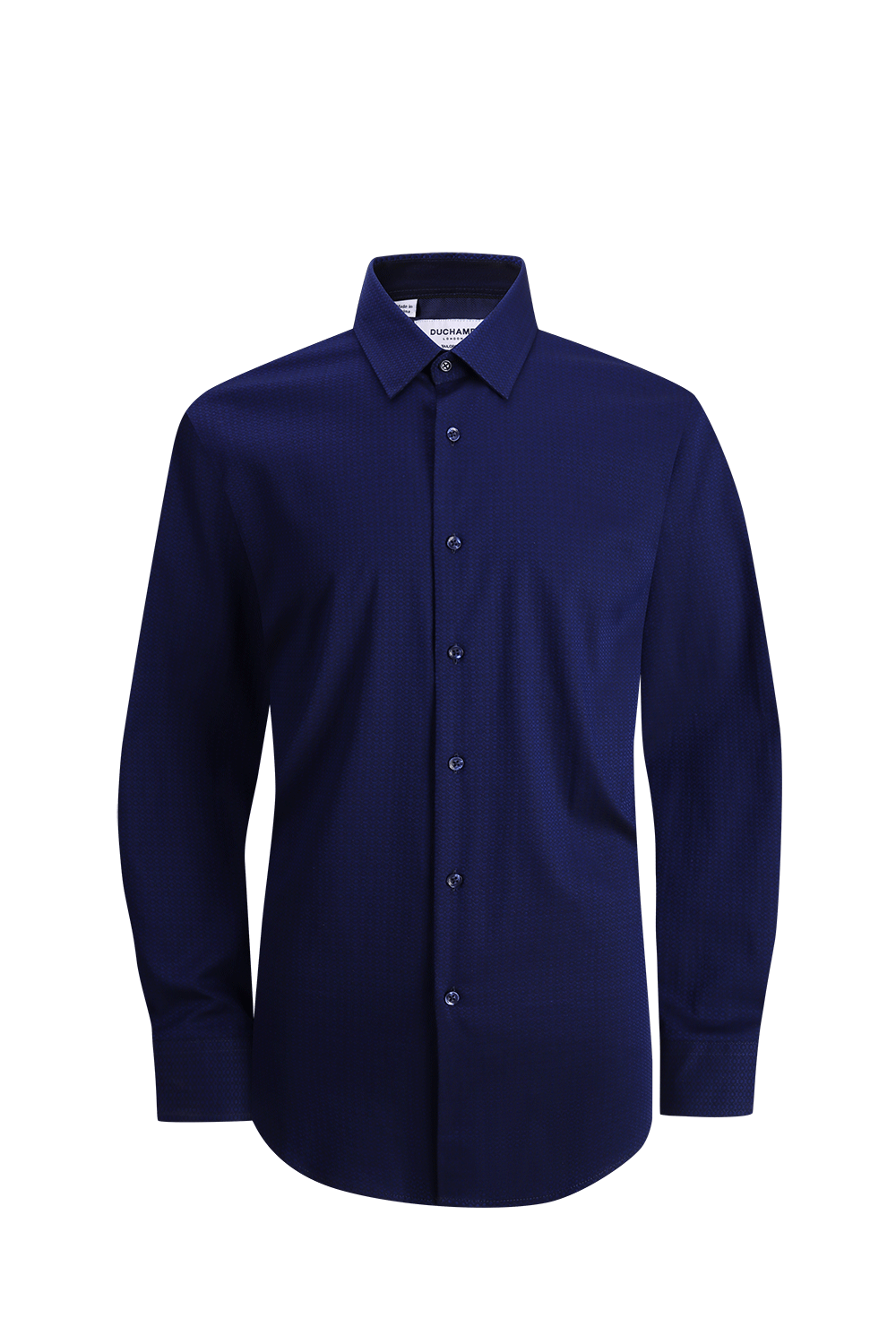 Duchamp London Navy Solid Geo Dress Shirt