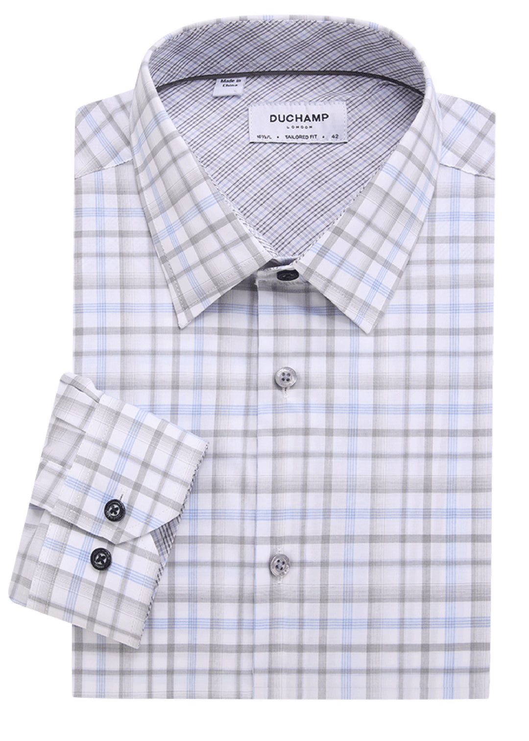 Duchamp London Grey Plaid Dress Shirt SHOP ROFFE Duchamp London Grey Plaid Dress Shirt SHOP ROFFE