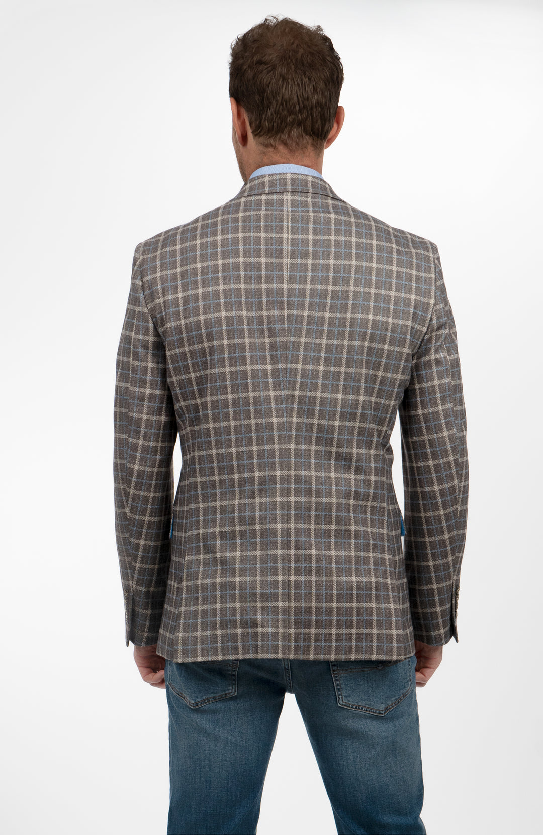 Duchamp London Brown Windowpane Sportcoat