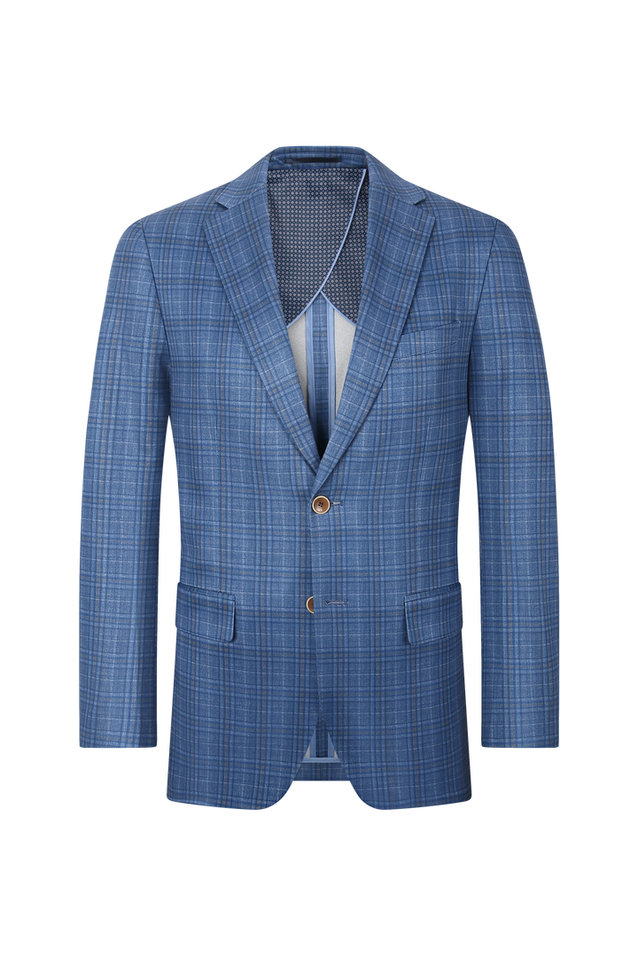 Hechter Paris Blue Multi Plaid Sport Coat
