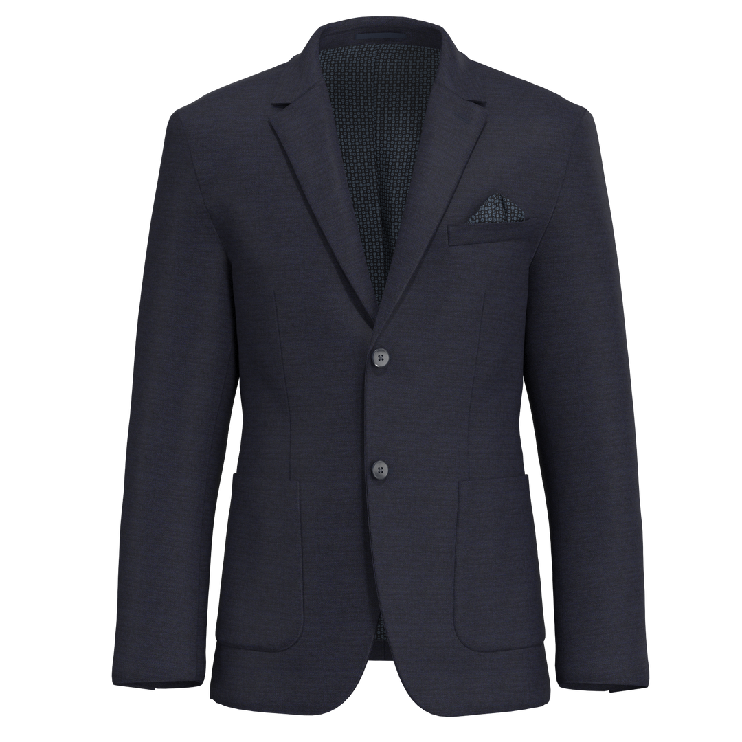Duchamp London Textured Navy Knit  Italian Wool Sport Coat