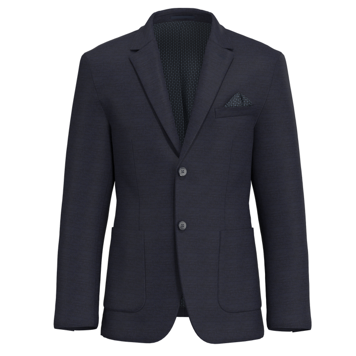 Duchamp London Textured Navy Knit  Italian Wool Sport Coat