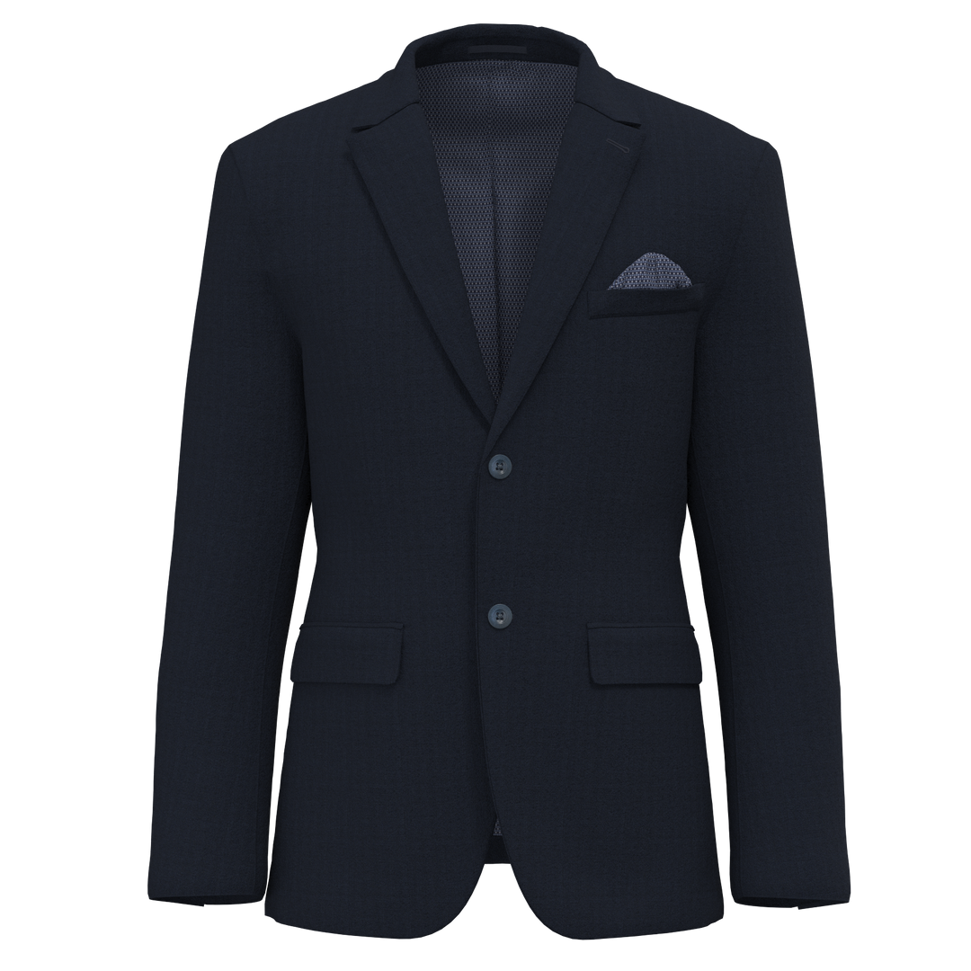 Duchamp London Textured Navy Knit  Italian Wool Sport Coat