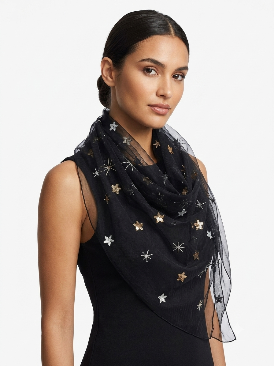 Roffe Mesh Star Scarf