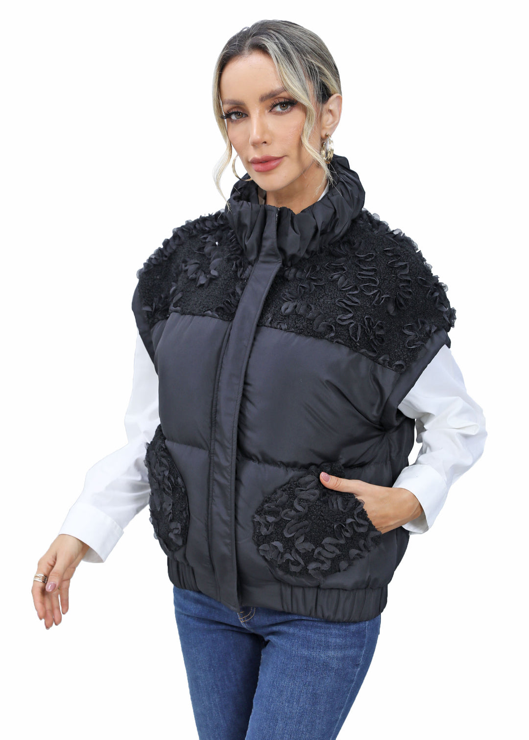 Roffe Sherpa Detailed Puffer Vest