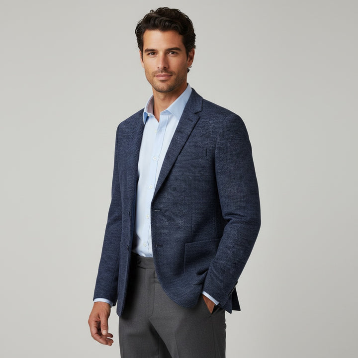 Lucky Brand Navy Heather Textured Knit Sportcoat