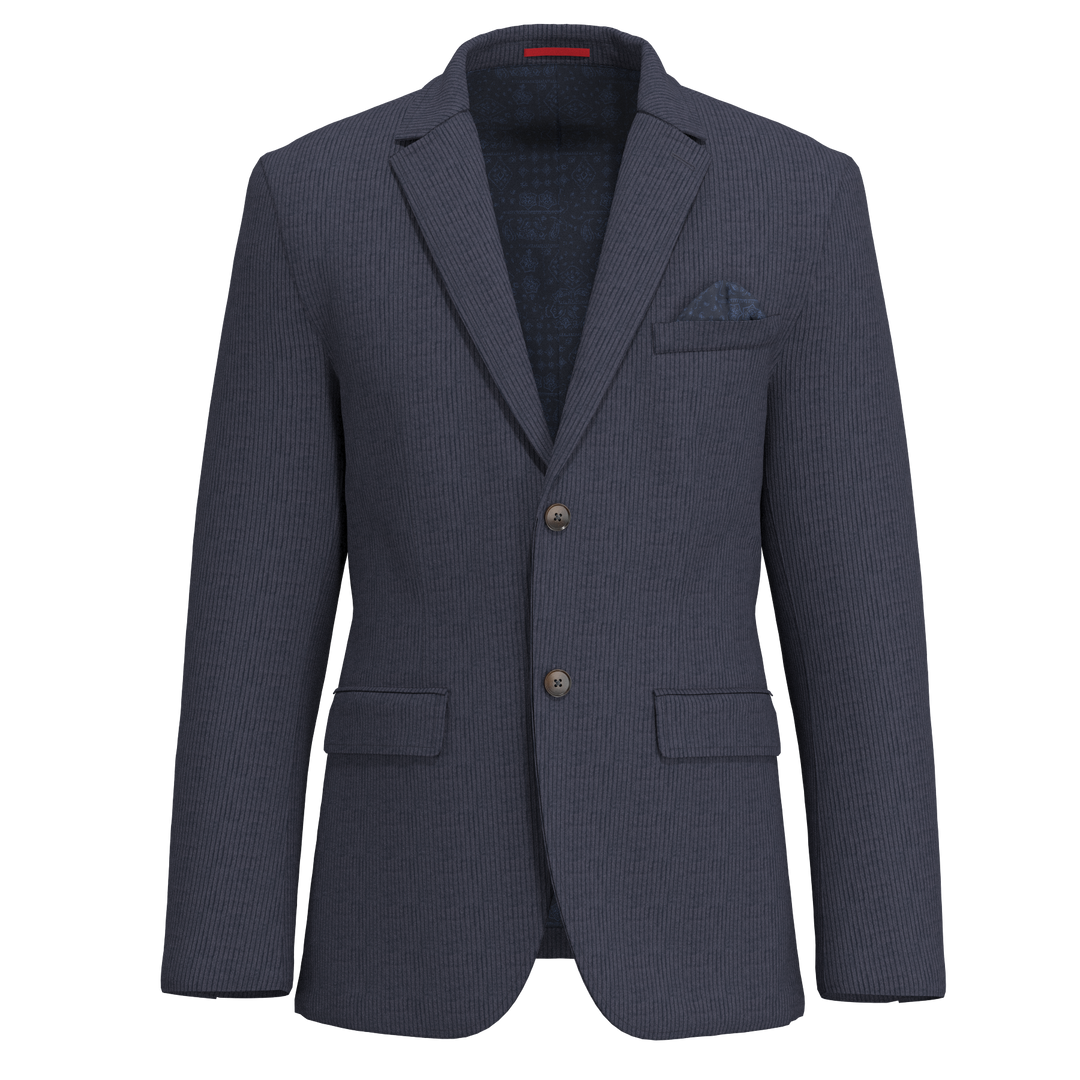 Lucky Brand Navy Solid Corduroy Knit Sportcoat