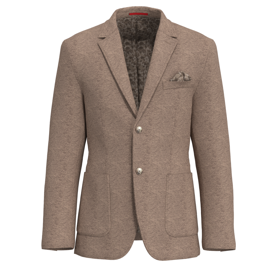Lucky Brand Camel Brushed Rib Knit Sportcoat