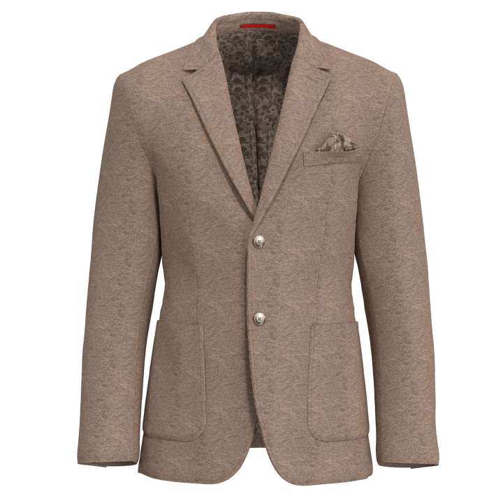 Lucky Brand Camel Brushed Rib Knit Sportcoat