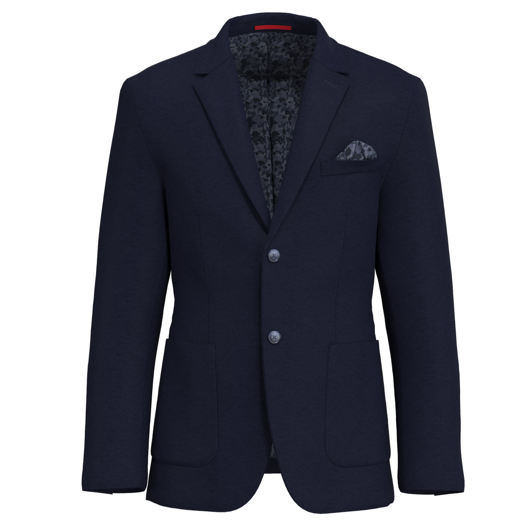 Lucky Brand Navy Brushed Rib Knit Sportcoat