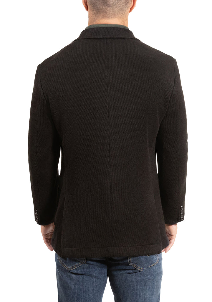 Lucky Brand Black Rib Knit Sportcoat