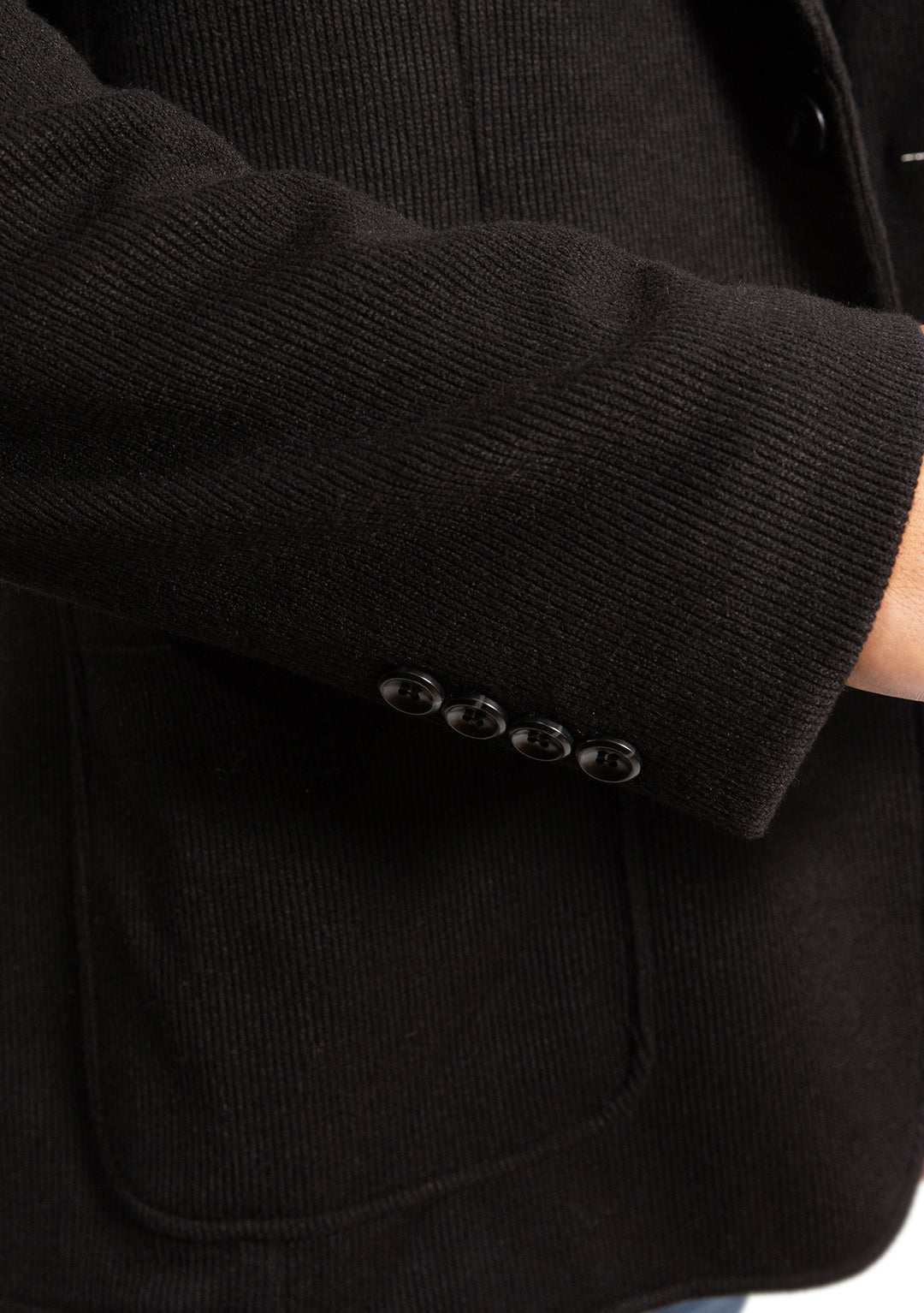 Lucky Brand Black Rib Knit Sportcoat