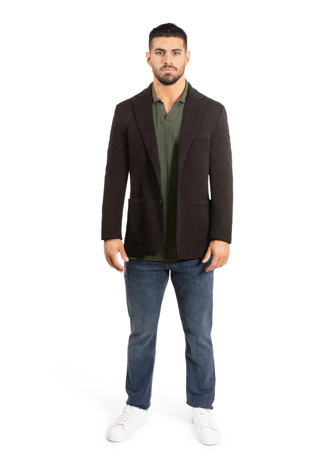 Lucky Brand Black Rib Knit Sportcoat