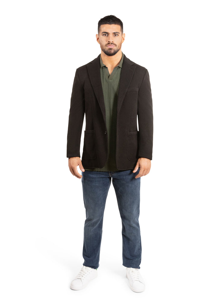 Lucky Brand Black Rib Knit Sportcoat