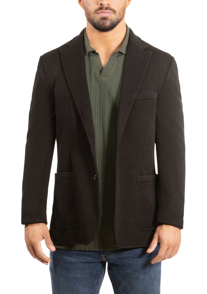 Lucky Brand Black Rib Knit Sportcoat