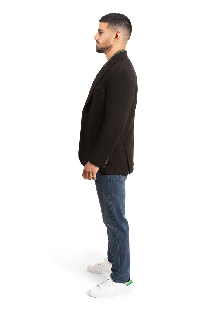 Lucky Brand Black Rib Knit Sportcoat
