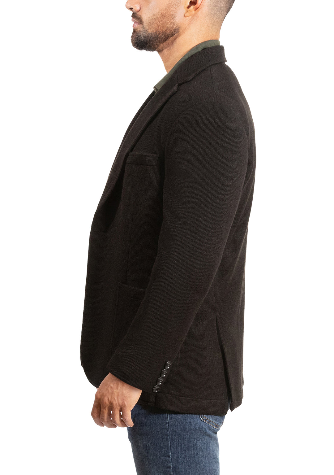 Lucky Brand Black Rib Knit Sportcoat