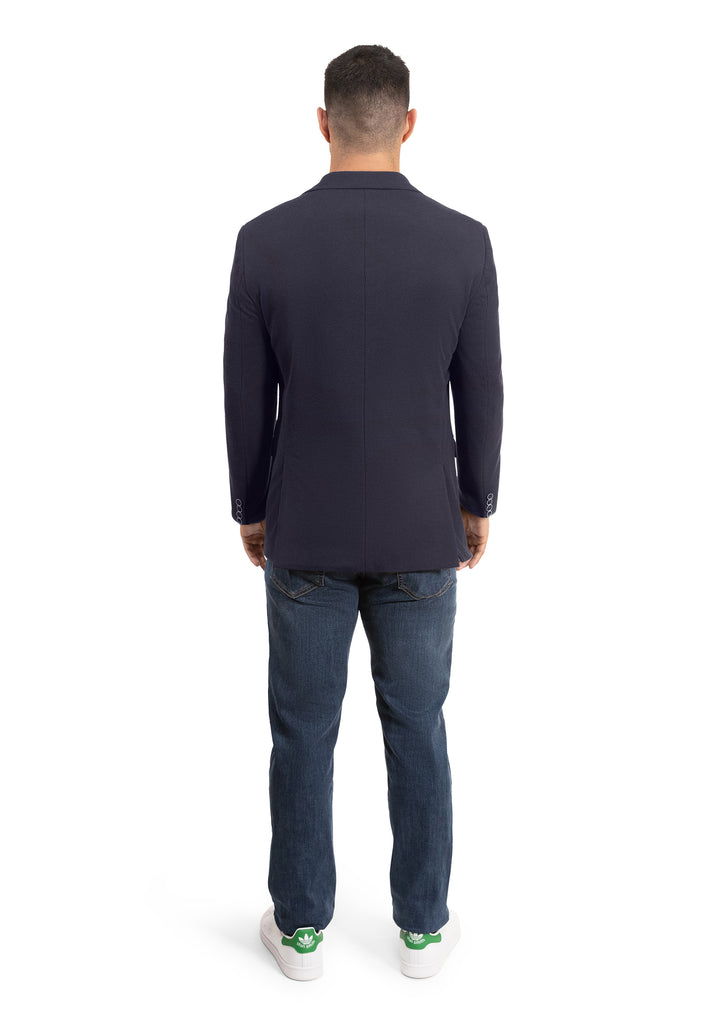 Lucky Brand Navy Solid Corduroy Knit Sportcoat