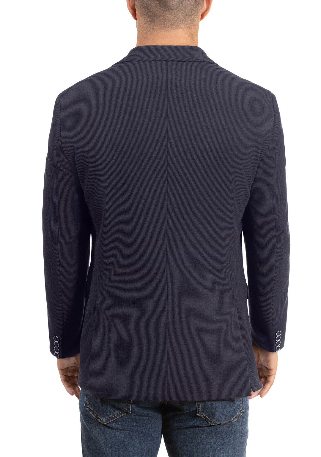 Lucky Brand Navy Solid Corduroy Knit Sportcoat