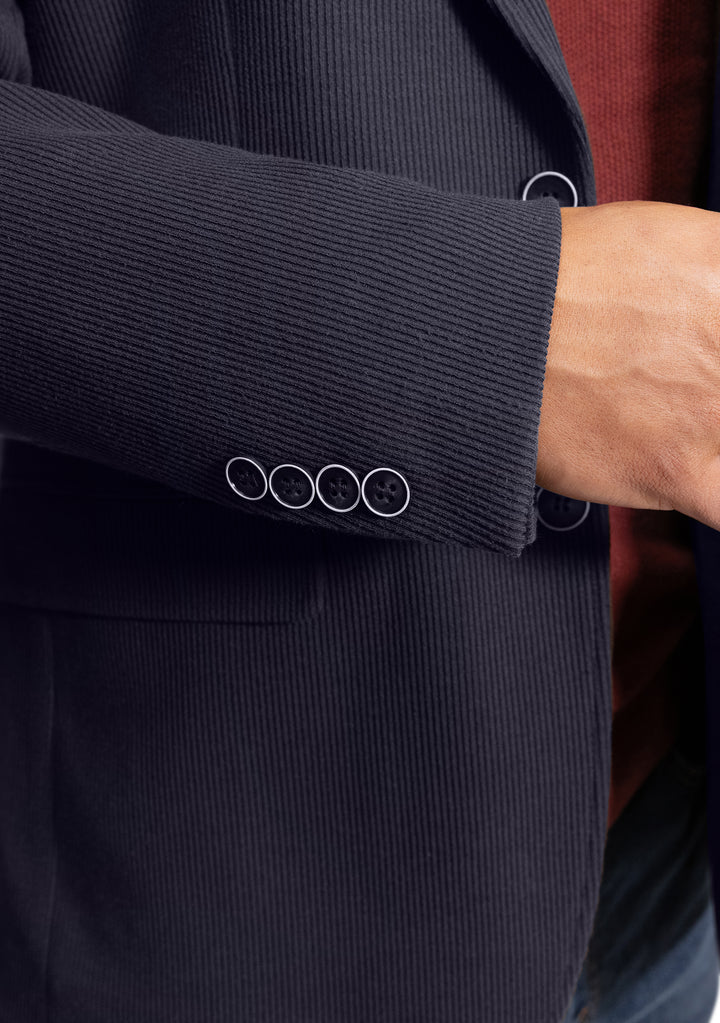 Lucky Brand Navy Solid Corduroy Knit Sportcoat