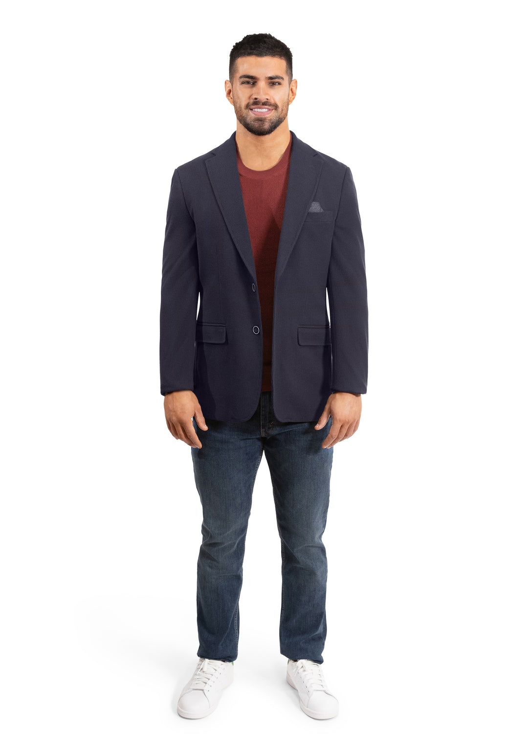 Lucky Brand Navy Solid Corduroy Knit Sportcoat