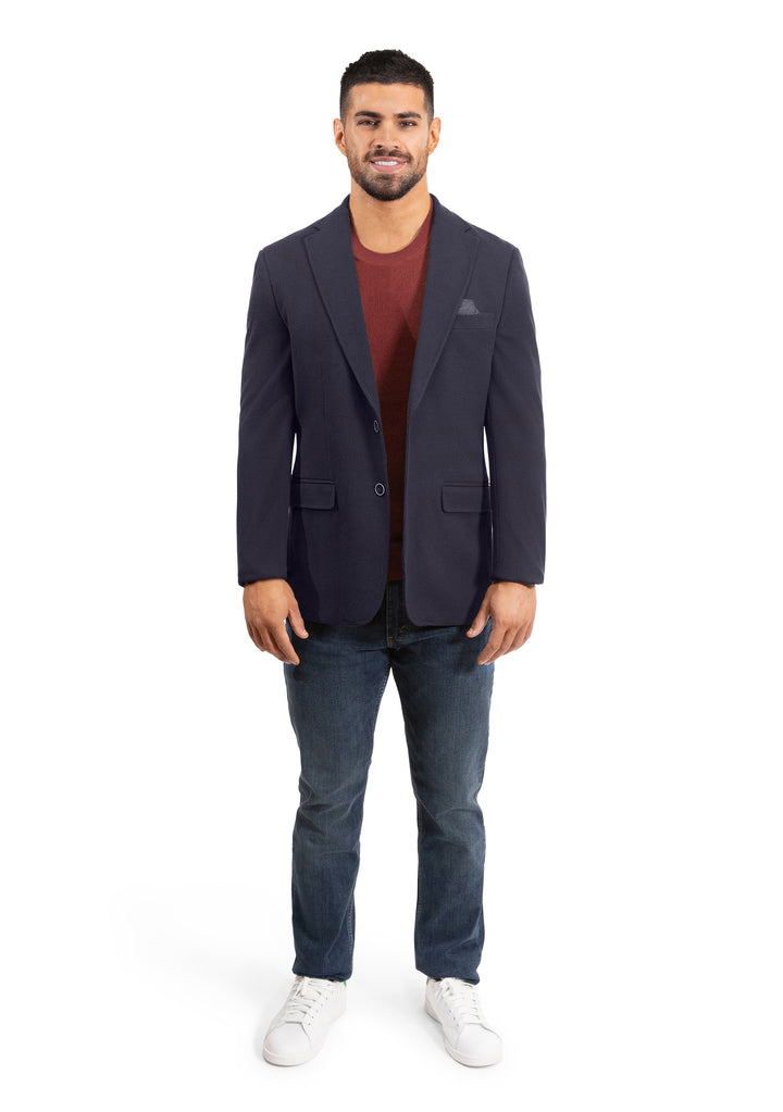 Lucky Brand Navy Solid Corduroy Knit Sportcoat
