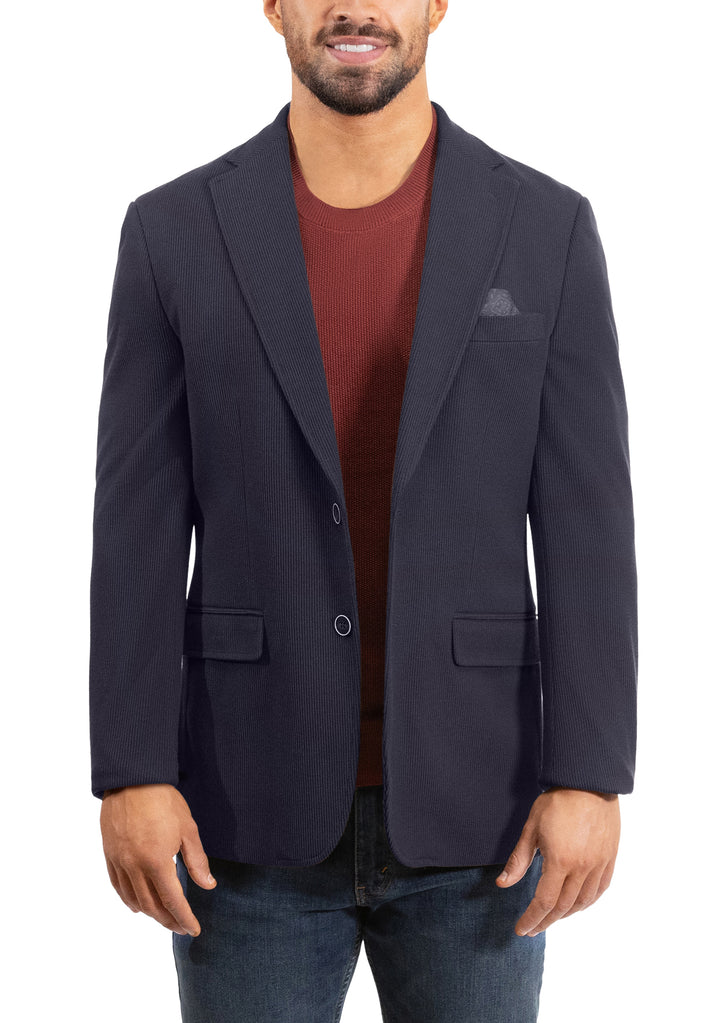 Lucky Brand Navy Solid Corduroy Knit Sportcoat