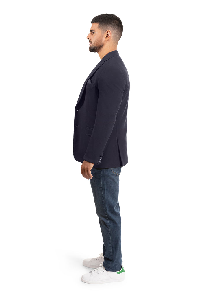 Lucky Brand Navy Solid Corduroy Knit Sportcoat