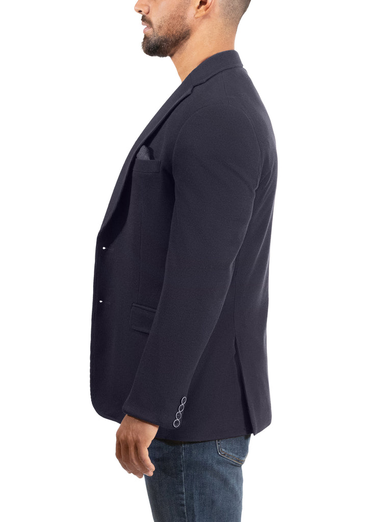 Lucky Brand Navy Solid Corduroy Knit Sportcoat