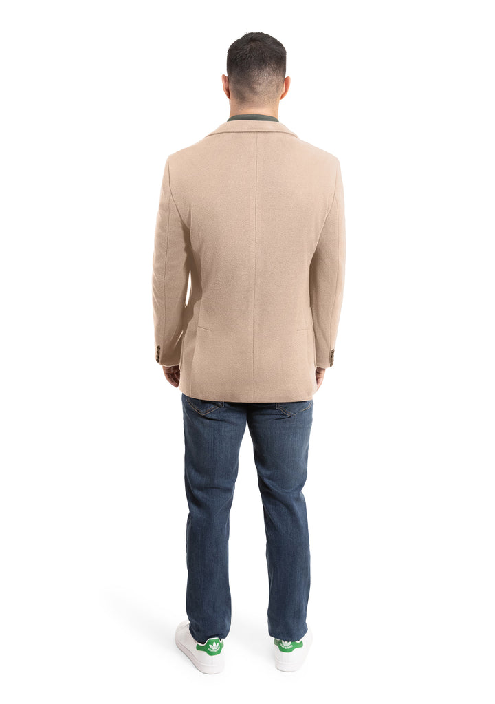Lucky Brand Camel Brushed Rib Knit Sportcoat