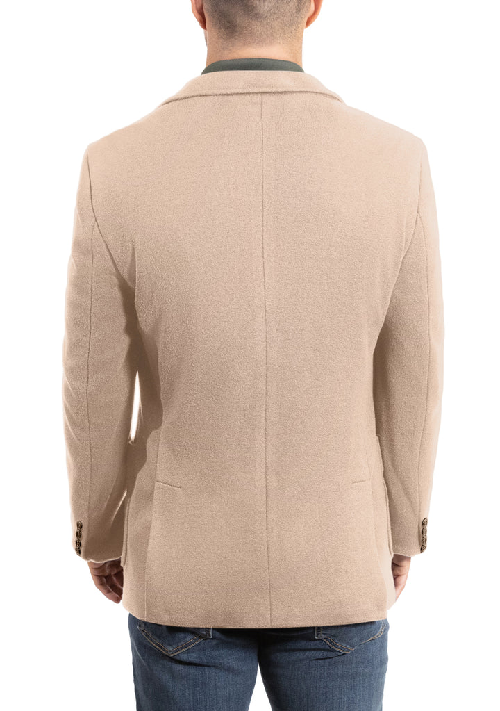 Lucky Brand Camel Brushed Rib Knit Sportcoat