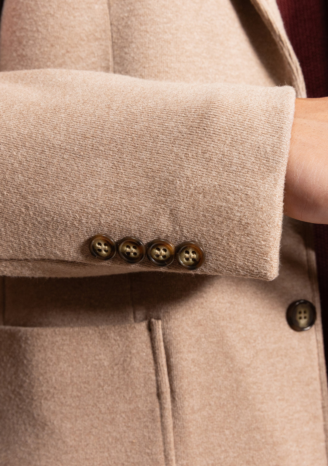 Lucky Brand Camel Brushed Rib Knit Sportcoat